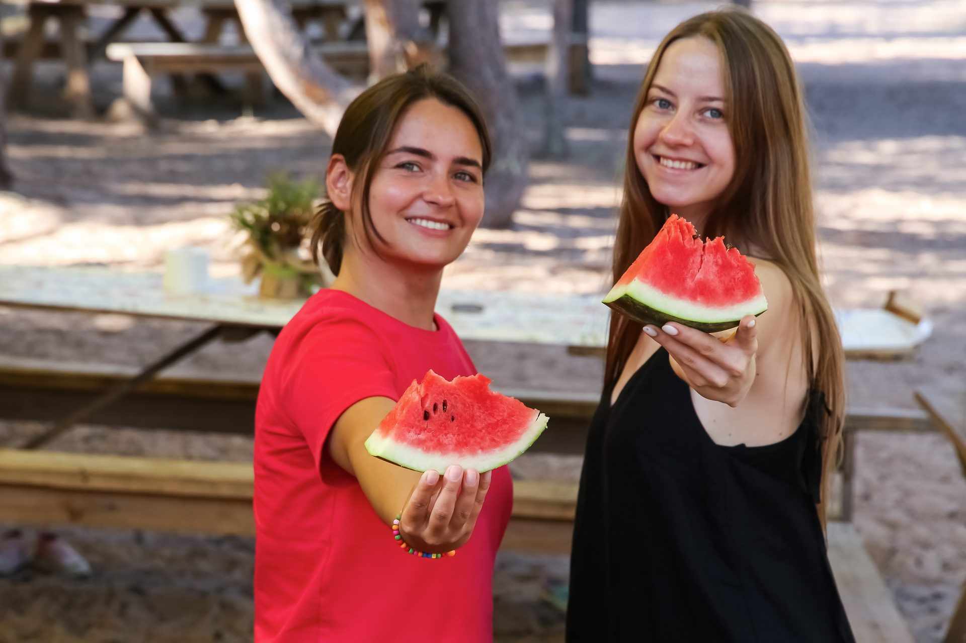 Лето · арбуз · улыбки